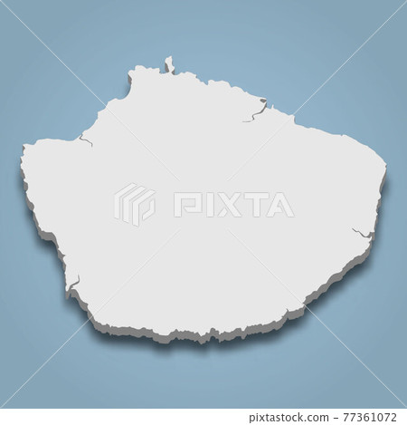 3d isometric map of Yakushima is an island in Japan 77361072