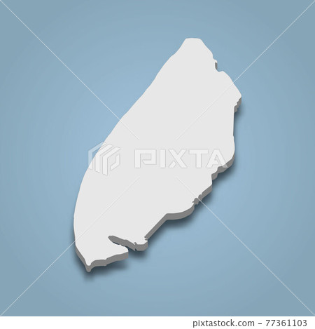 3d isometric map of Texel is an island in Netherlands 77361103