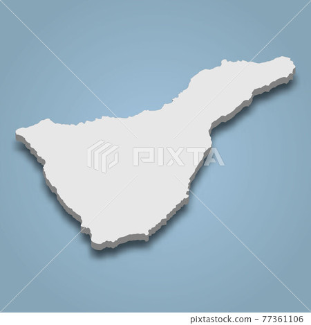 3d isometric map of Tenerife is an island in Canary Islands 77361106