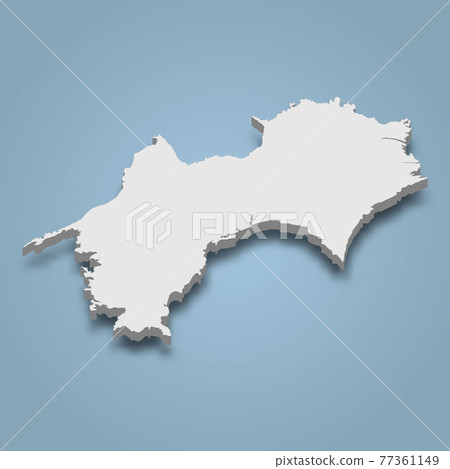 3d isometric map of Shikoku is an island in Japan 3d isometric map of Shikoku is an island in Japan 77361149