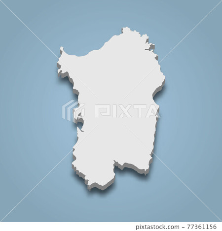 3d isometric map of Sardinia is an island in Italy 3d isometric map of Sardinia is an island in Italy 77361156