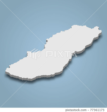 3d isometric map of San Cristobal is an island in Galapagos Isla 77361173