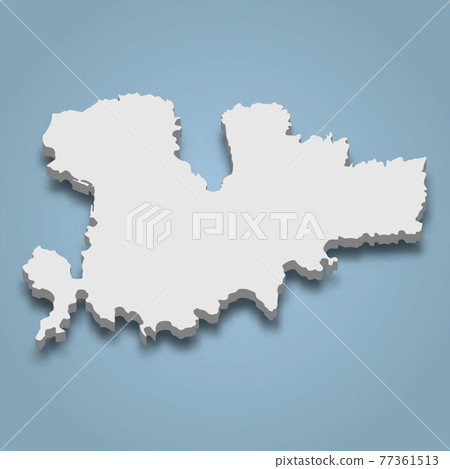 3d isometric map of Mykonos is an island in Greece 77361513