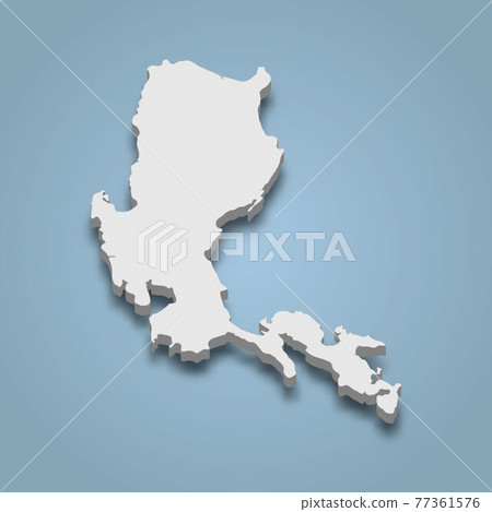 3d isometric map of Luzon is an island in Philippines 77361576