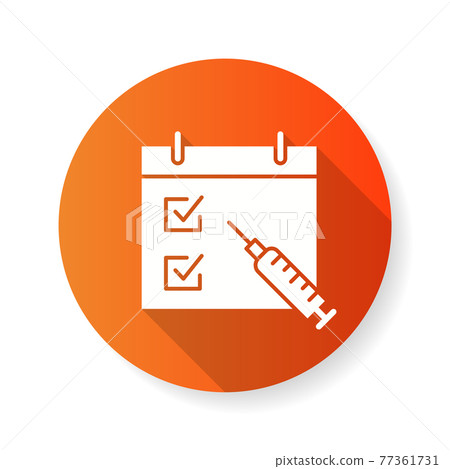 Schedule vaccination icon with long shadow for graphic and web design. Schedule vaccination icon with long shadow for graphic and web design. 77361731