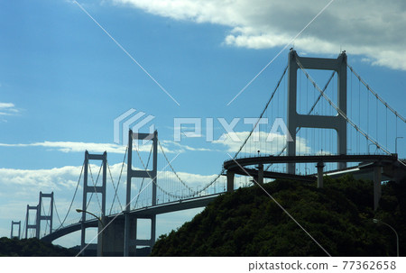 Kurushima Kaikyo Bridge On The Setouchi Stock Photo