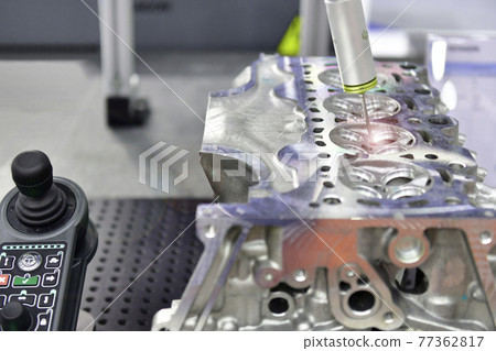 Automatic coordinate measurement machine (CMM) for inspection high precision engine block during working 77362817