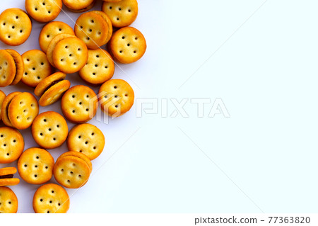 Pineapple Biscuits isolated on white background. 77363820