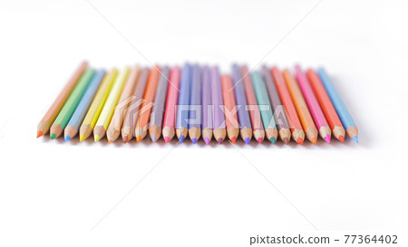 set of colored pencils .isolated on a white 77364402
