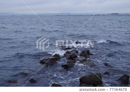 Tokoname sea waves and rocks 77364678