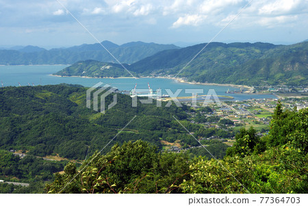 Scenery of the port of Oshima from Kirosan Observatory Park 77364703