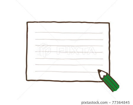 Cute memo notebook (brown color) / handwritten illustration material 77364845
