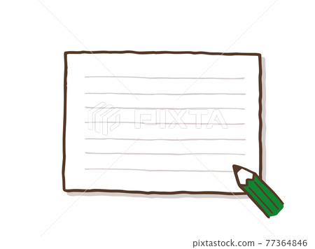 Cute memo notebook (brown color) / handwritten illustration material 77364846