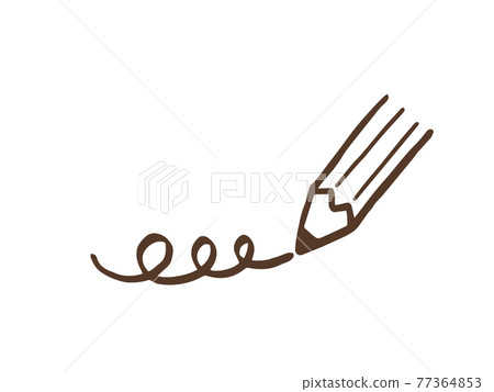 可愛鉛筆鉛筆（棕色）/手寫插畫素材 77364853