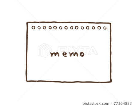 Cute memo notebook (brown color) / handwritten illustration material Cute memo notebook (brown color) / handwritten illustration material 77364883