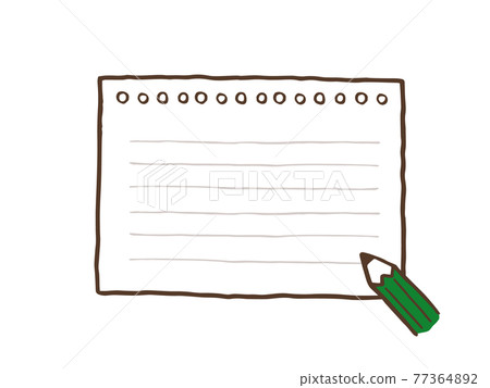 Cute memo notebook (brown color) / handwritten illustration material Cute memo notebook (brown color) / handwritten illustration material 77364892