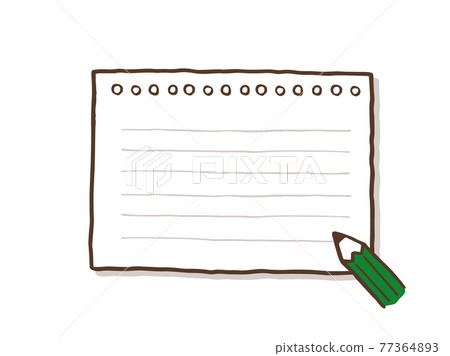 Cute memo notebook (brown color) / handwritten illustration material Cute memo notebook (brown color) / handwritten illustration material 77364893