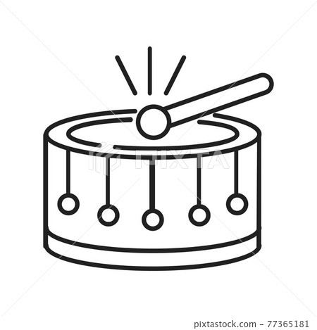 Ikona bubnu vektor v řadě, styl osnovyIkona bubnu vektor v řadě, styl osnovy  
