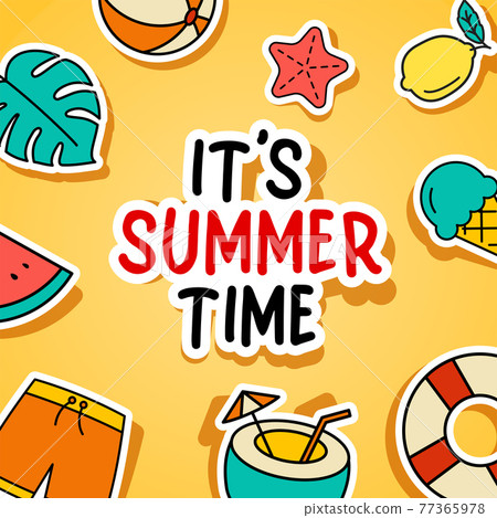 Its summer time background template Royalty Free Vector