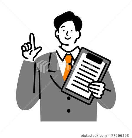 Men in suit with clipboard Men in suit with clipboard 77366368