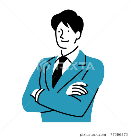 雙臂交叉穿西裝的男人 77366373