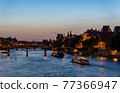 Pont des arts at nightfall - Paris, France 77366947