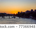Pont des arts at sunset - Paris, France 77366948