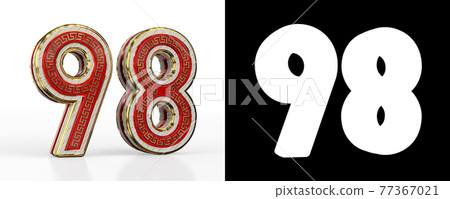 Number ninety-eight (number 98) with red transparent stripe 77367021