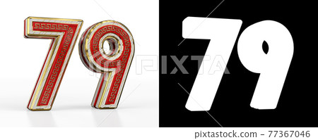 Number seventy-nine (number 79) with red transparent stripe Number seventy-nine (number 79) with red transparent stripe 77367046