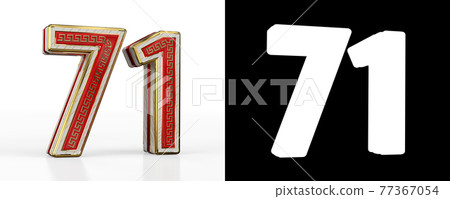 Number seventy-one (number 71) with red transparent stripe 77367054