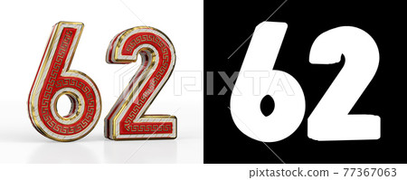 Number sixty-two (number 62) with red... - Stock Illustration [77367063 ...