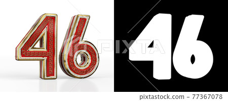Number forty-six (number 46) with red transparent stripe 77367078