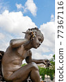 Bronze statue on the Pont Alexandre III - Paris, France. 77367116