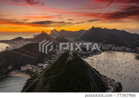 Beautiful panorama of Rio de Janeiro at twilight, Brazil. Corcovado Beautiful panorama of Rio de Janeiro at twilight, Brazil. Corcovado 77367966