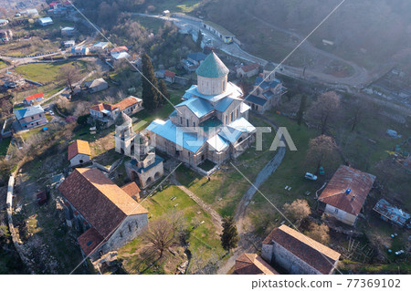 Aerial view of Gelati Monastery complex near Kutaisi, Georgia Aerial view of Gelati Monastery complex near Kutaisi, Georgia 77369102