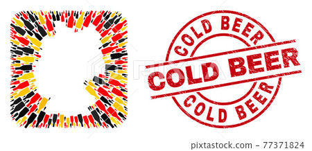 Cold Beer Scratched Stamp and German Map... - Stock Illustration ...