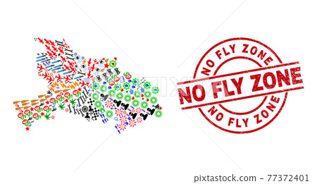 No Fly Zone Distress Seal and Hubei Province Map Collage of Different Items No Fly Zone Distress Seal and Hubei Province Map Collage of Different Items 77372401