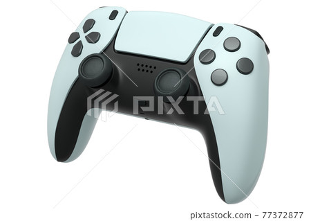 Realistic video game controller on white background 77372877
