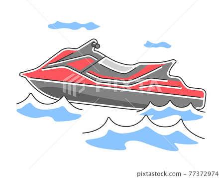 Illustration of a personal watercraft Illustration of a personal watercraft 77372974
