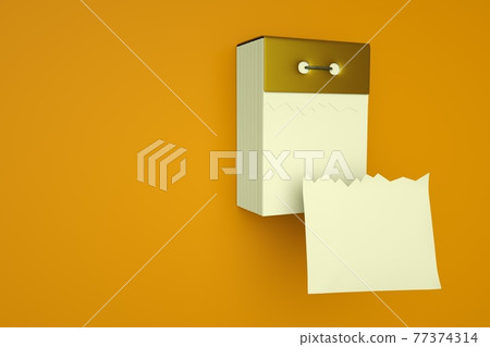 Tear-off calendar with blank sheets on orange… - Stock Illustration