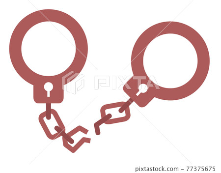 Illustration of handcuffs with damaged swords 77375675