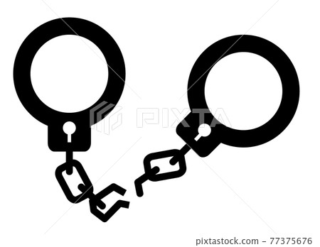 帶損壞劍的手銬插圖 77375676