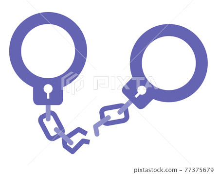 Illustration of handcuffs with damaged swords 77375679