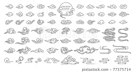 Oriental cloud illustration vector set 77375714