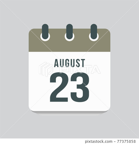 Icon day date 23 August, template calendar page 77375858