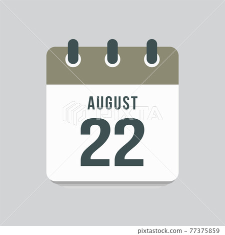 Icon day date 22 August, template calendar page 77375859