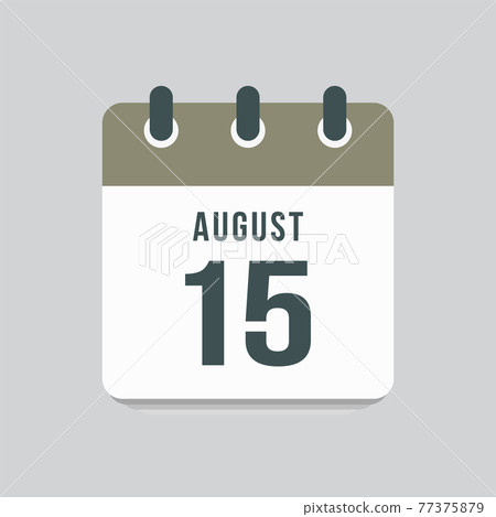 Icon day date 15 August, template calendar page - Stock Illustration ...