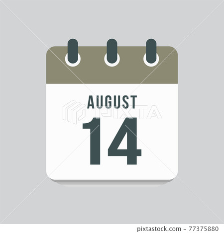 Icon day date 14 August, template calendar page - Stock Illustration ...