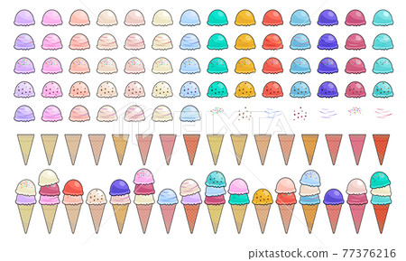 Colorful ice cream set vector illustration Colorful ice cream set vector illustration 77376216