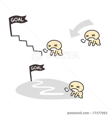 因為無法達到目標而感到沮喪的火柴人 簡單的人 因為無法達到目標而感到沮喪的火柴人 簡單的人 77377083